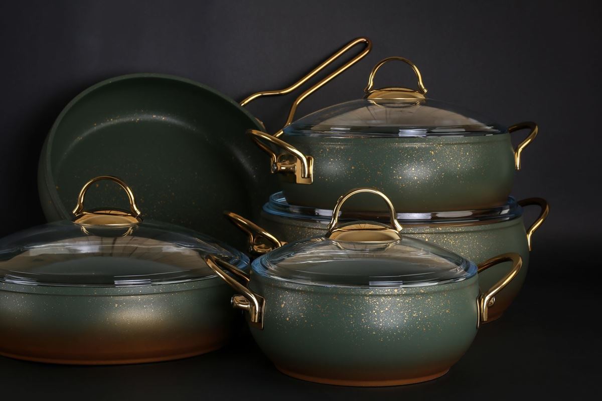 Picture of Green Color Granite Cookware Set