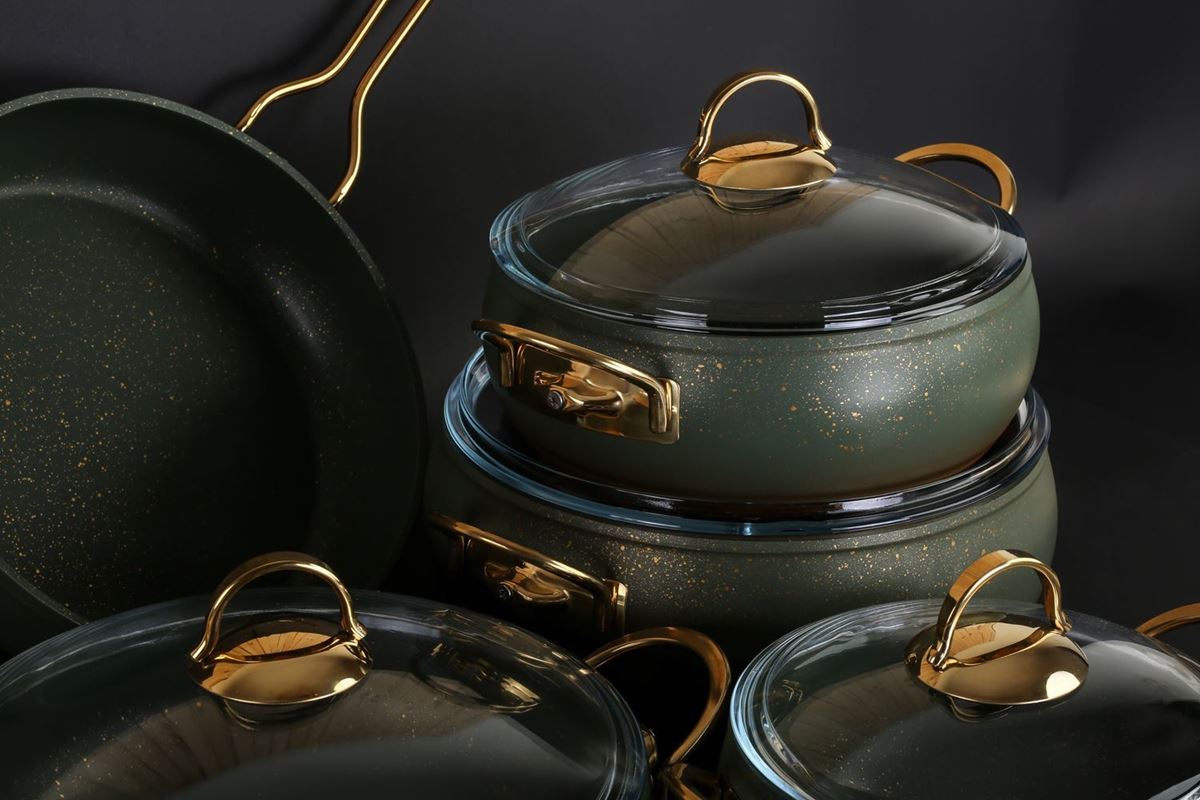 Picture of Green Color Granite Cookware Set